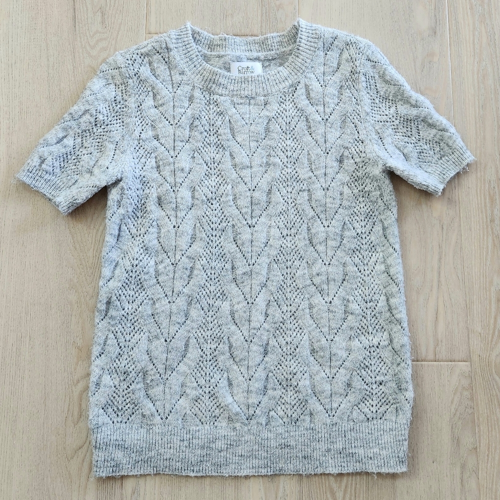 Gray Cable Knit Womens Sweater